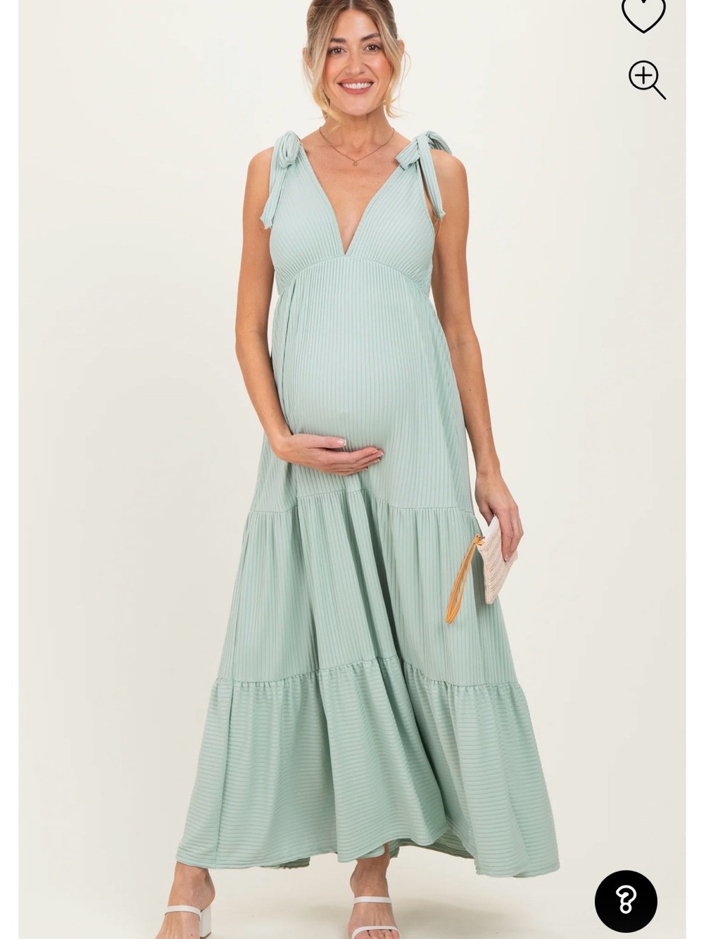 Pinkblush Sage Tie-Shoulder Maternity Maxi Dress